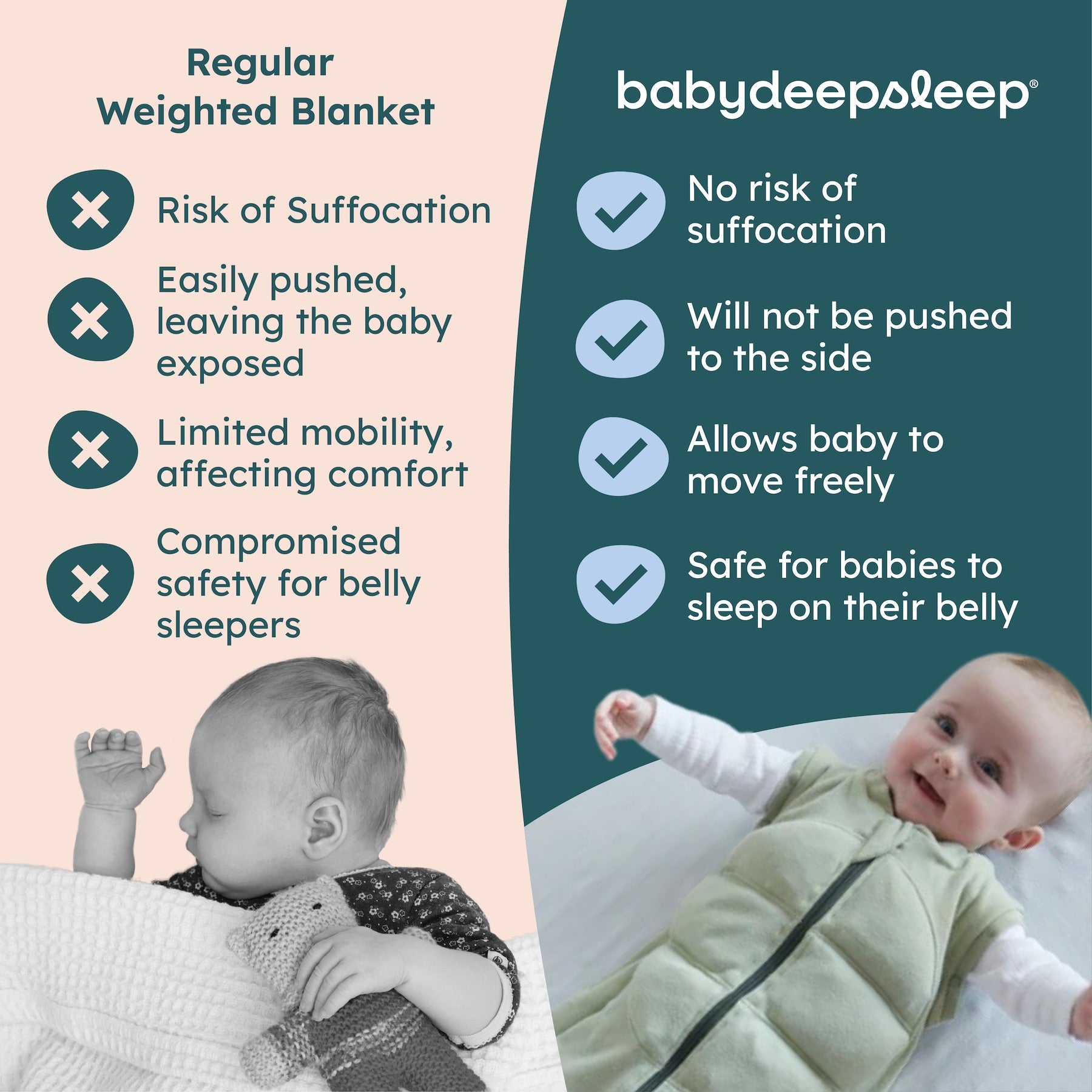 Saco de dormir con peso BABYDEEPSLEEP® – Babydeepsleep