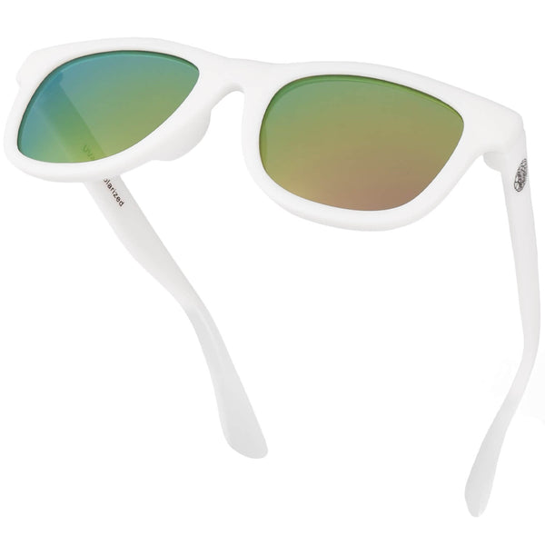White polarized kids sunglasses with UV400 protection for ages 3-8 years.