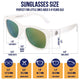 White polarized kids sunglasses for ages 3-8, UV400 protection, eco-friendly materials.